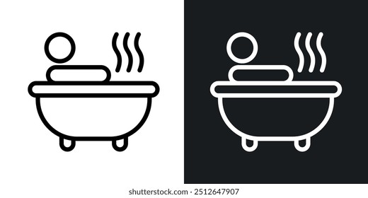 Person Bathing icon in black and white colors