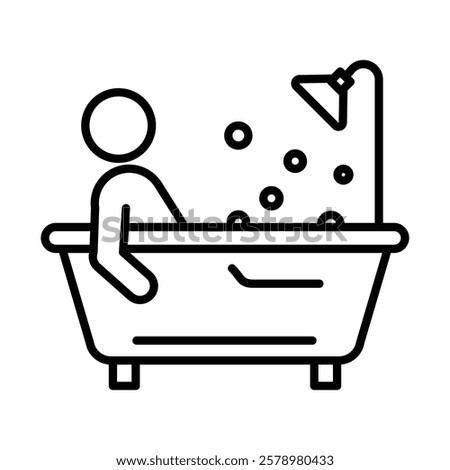 Person Bathing Icon Black and white logo
