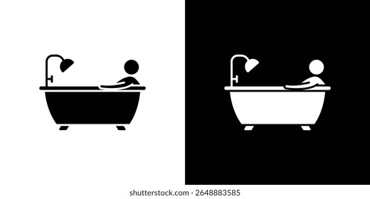Person Bathing icon of a flat style vector