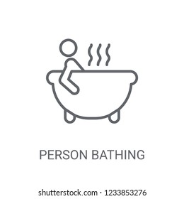 Person Bathing icon. Trendy Person Bathing logo concept on white background from People collection. Suitable for use on web apps, mobile apps and print media.