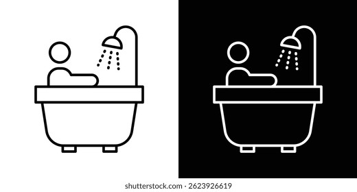 Person Bathing icon vector for web and mobile app. Symbol isolated.