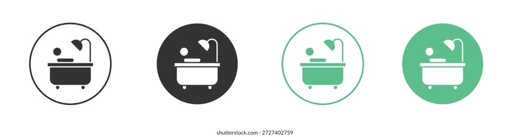 Conjunto de conceito de ícones de banho de pessoa. Ilustrações de vetor de glifo