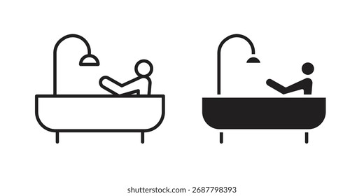 Person Bathing icons simple vector set. logo sign symbol set