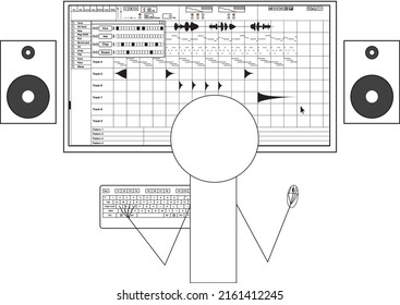 Person Beat Maker Instrumental On The Computer