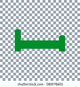 Person in bed. Hotel flat icon. Sleeping shelter sign. Isolated on white, vector on transparent background