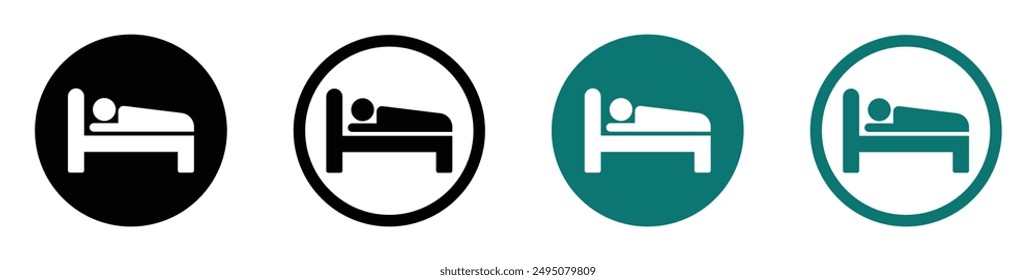Person im Bett, Hotel Vektor-Icons