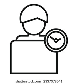 Person bed sleep icon outline vector. Insomnia problem. Stress awake