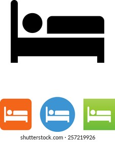 Person in bed sleeping icon