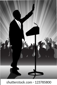 person before a microphone