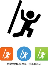 Person being injured by a falling object icon