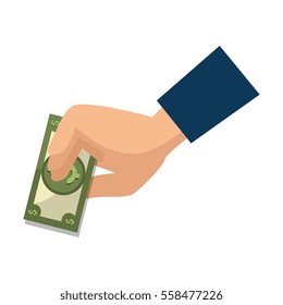 person with bill money isolated icon