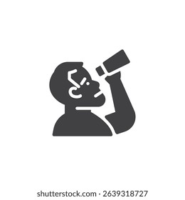 Person with binoculars vector icon. filled flat sign for mobile concept and web design. Wildlife Watch glyph icon. Symbol, logo illustration. Vector graphics