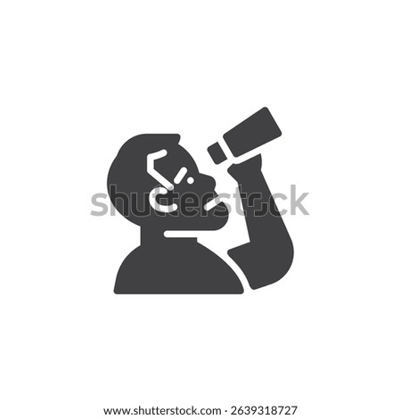 Person with binoculars vector icon. filled flat sign for mobile concept and web design. Wildlife Watch glyph icon. Symbol, logo illustration. Vector graphics