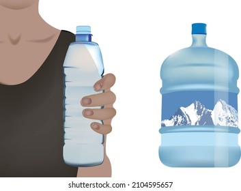 person with a bottle of water in hand