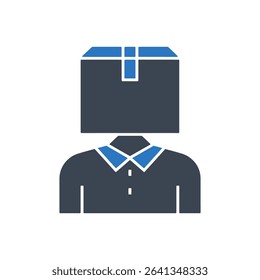 Person with box head icon
