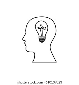 person with brain bulb icon, vector illustration design