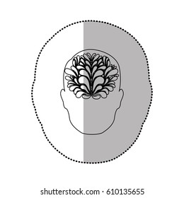 person with brain idea icon, vector illustration