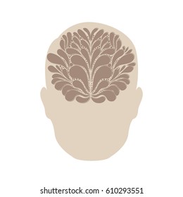 person with brain idea icon, vector illustration