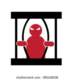 Person Breaking Jail Bar-vector