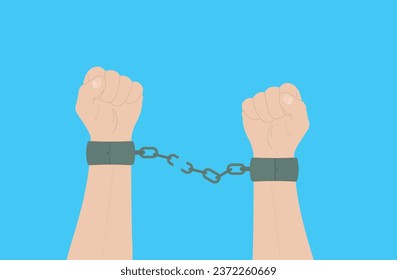 person breaks chain of chained hands