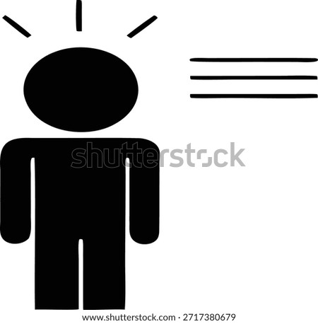 A person with a bright idea contemplating information or expressing thoughts