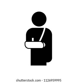 Person with broken arm icon vector icon. Simple element illustration. Person with broken arm symbol design. Can be used for web and mobile.