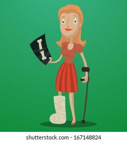 person with broken bones, vector