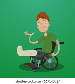 person with broken bones, vector