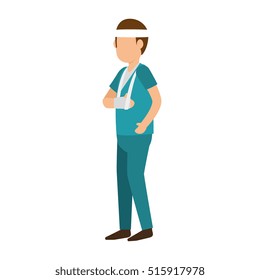 Person with broken hand
