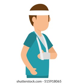 Person with broken hand
