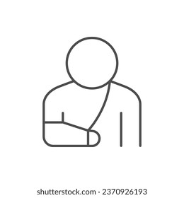 Persona con icono de mano rota