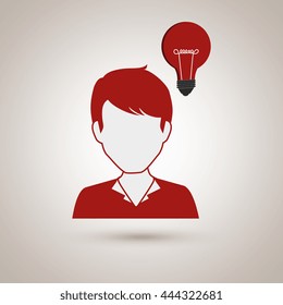 person and bulb design, vector illustration eps10 graphic 