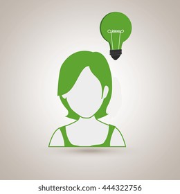 person and bulb design, vector illustration eps10 graphic 