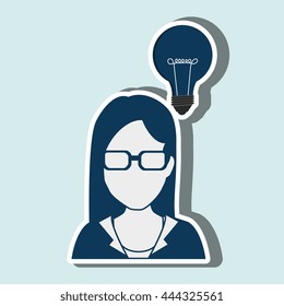 person and bulb design, vector illustration eps10 graphic 