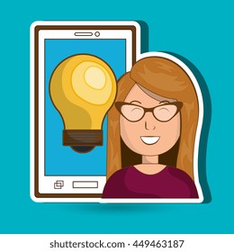 person and bulb design, vector illustration eps10 graphic 