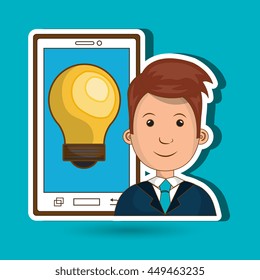 person and bulb design, vector illustration eps10 graphic 