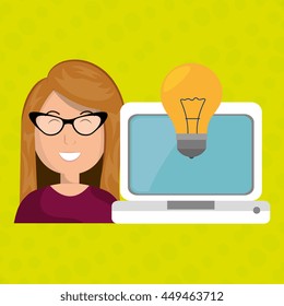 person and bulb design, vector illustration eps10 graphic