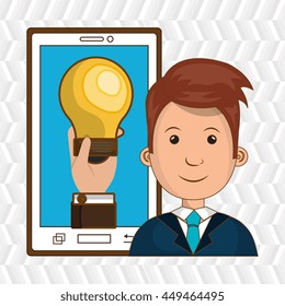person and bulb design, vector illustration eps10 graphic 