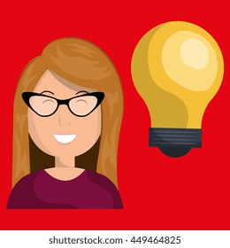 person and bulb design, vector illustration eps10 graphic 