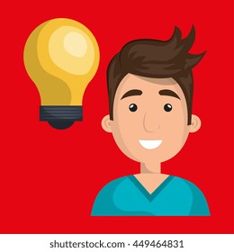 person and bulb design, vector illustration eps10 graphic 