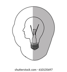 person bulb light idea, vector illustration design