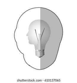 person bulb light idea, vector illustration design
