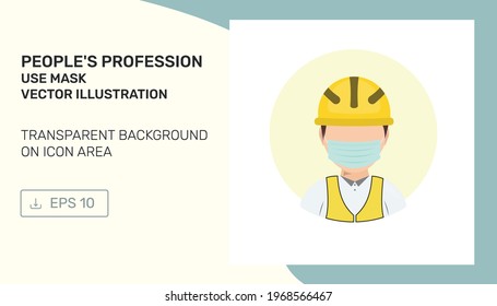 A person by profession is wearing a medical mask. for symbols, slogans, banners, websites, isometrics, apps and others