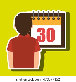 person calendar date tax payment vector illustration eps 10