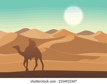 person in camel desert scene character