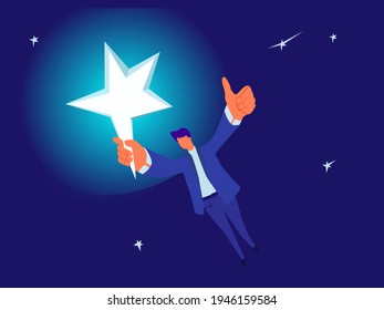 A person can do anything, even reach the star. 