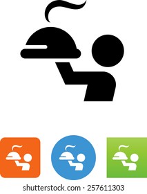 Person carrying serving platter icon