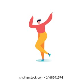 person celebrating hands up vector flat design 