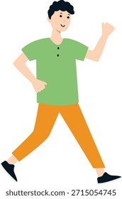 Person Celebrating New Year. Vector Cartoon Character