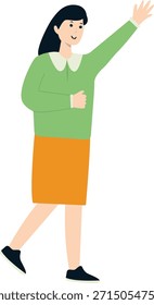 Person Celebrating New Year. Vector Cartoon Character